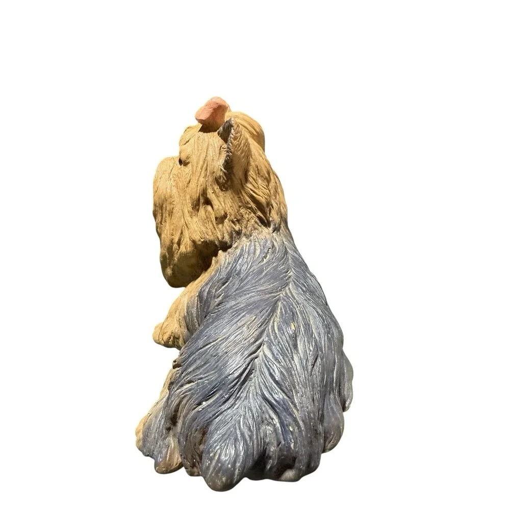 Vintage 1995 Yorkshire‎ Terrier Homco Resin Dog Figurine Yorkie With Pink Bow